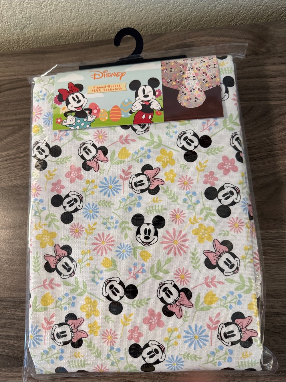 Disney Reusable Mickey & Minnie Floral Print Tablecloth, 60x84